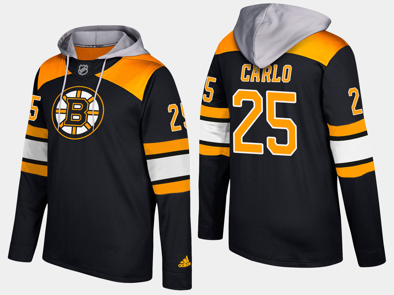 Men NHL Boston bruins 25 brandon carlo black hoodie